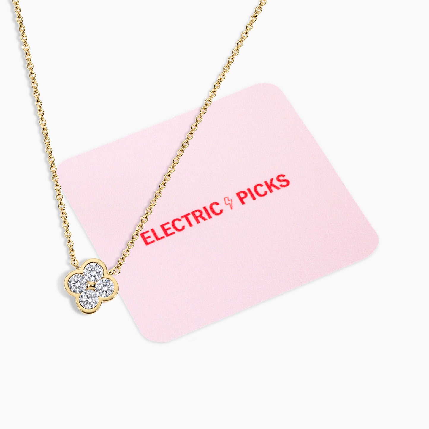 Electric Picks Camilla Clover Necklace for Women, 14k Gold Plated 4-Leaf Pendant Necklace, Designer-Inspired Lucky Charm Jewelry, Tarnish-Resistant Layering Necklace