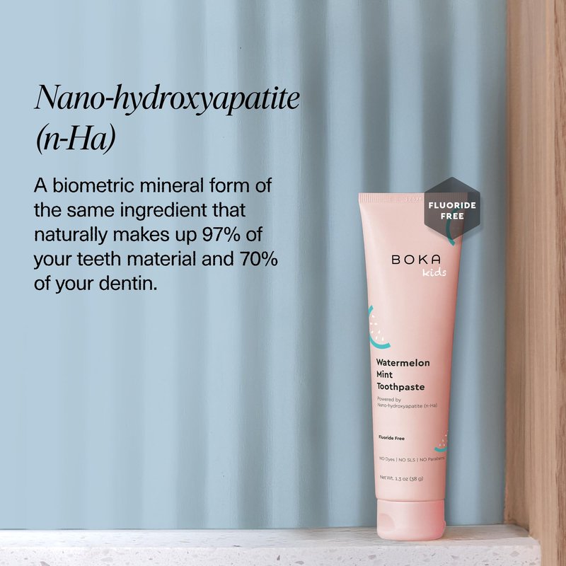Boka Fluoride Free Toothpaste Nano Hydroxyapatite Toothpaste - Watermelon Mint Flavor, 1.3 oz 2pk