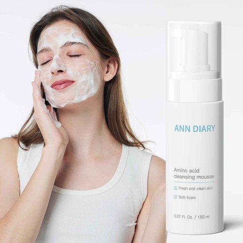 Amino Acid Cleansing Mousse: Hydrating Gentle Cleanser, Contains amino acids, Boosts Moisture and Helps Prevent Tight, Dry Skin, deeply cleanses pores,Washing Away Excess Oil, Impurities & Makeup150ML