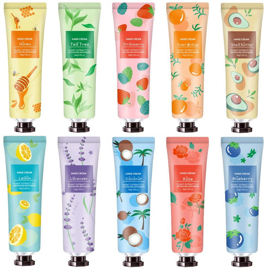 10 Pack Hand Cream for Dry Cracked Hands,Gifts for Women,Teen Girls,Bridesmaid Gifts,Teacher Gifts,Birthday Gifts for Women,Teens,Natural Plant Fragrance Mini Hand Lotion Moisturizing Hand Care Cream