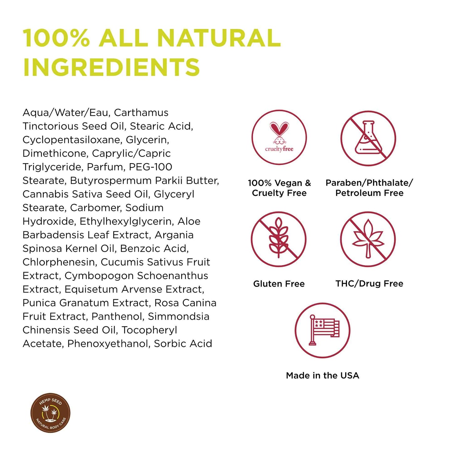 Hemp Seed Skin Butter, Sunsational - 8 oz. - Total Body Moisturizer - Hemp Seed Oil, Jojoba Oil, Shea Butter - Vegan & Cruelty Free