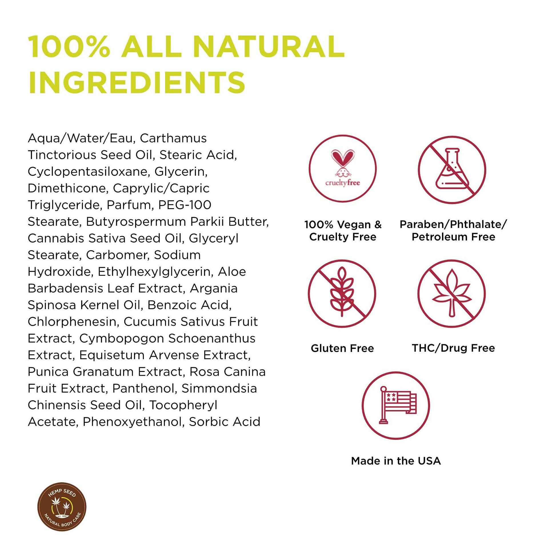 Hemp Seed Skin Butter, Sunsational - 8 oz. - Total Body Moisturizer - Hemp Seed Oil, Jojoba Oil, Shea Butter - Vegan & Cruelty Free