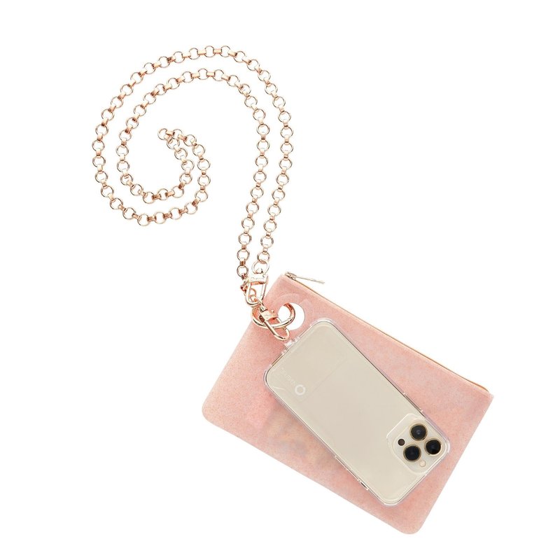 Oventure Large Silicone Pouch – Rose Gold Confetti | Waterproof Zipper Bag & Holiday Gift for Women, Makeup & Travel