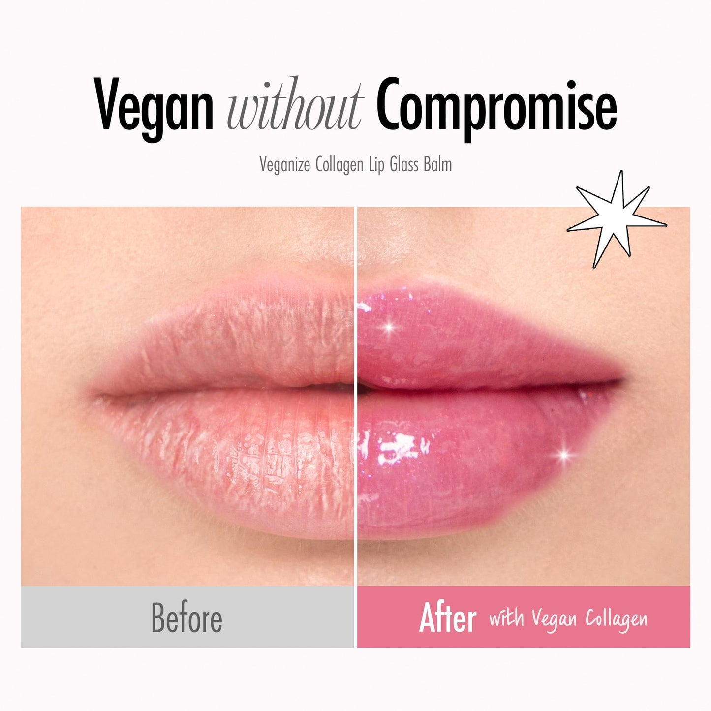 SELF BEAUTY Veganize Collagen Lip Glass Balm | Hydrating Lip Balm in 9 Vibrant Colors | Moisturizing Lip Care Infused with Collagen Jelly Magic | No Animal Trial Lip Balm 0.06 oz (#4 Light Peach)