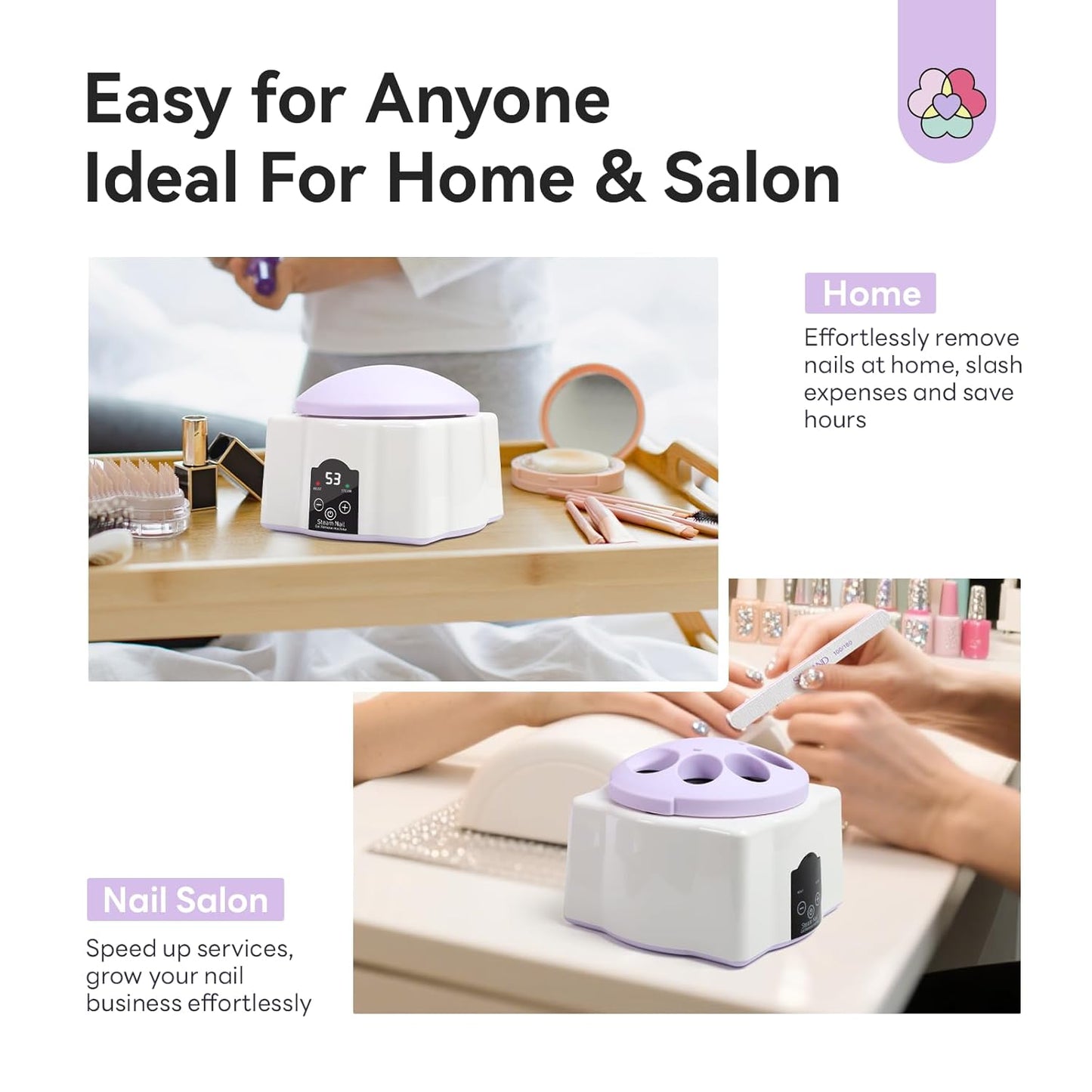 Saviland Nail Polish Remover Machine - Acetone Gel & Soaking Bowl for Acrylic Nails | Home DIY Use