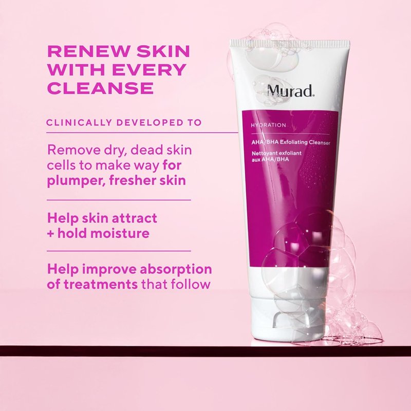 Murad Hydrate Trial Kit | Dewy Skin Set with AHA/BHA Cleanser, Hydration Serum, SPF 50 Moisturizer | Travel-Friendly Skincare