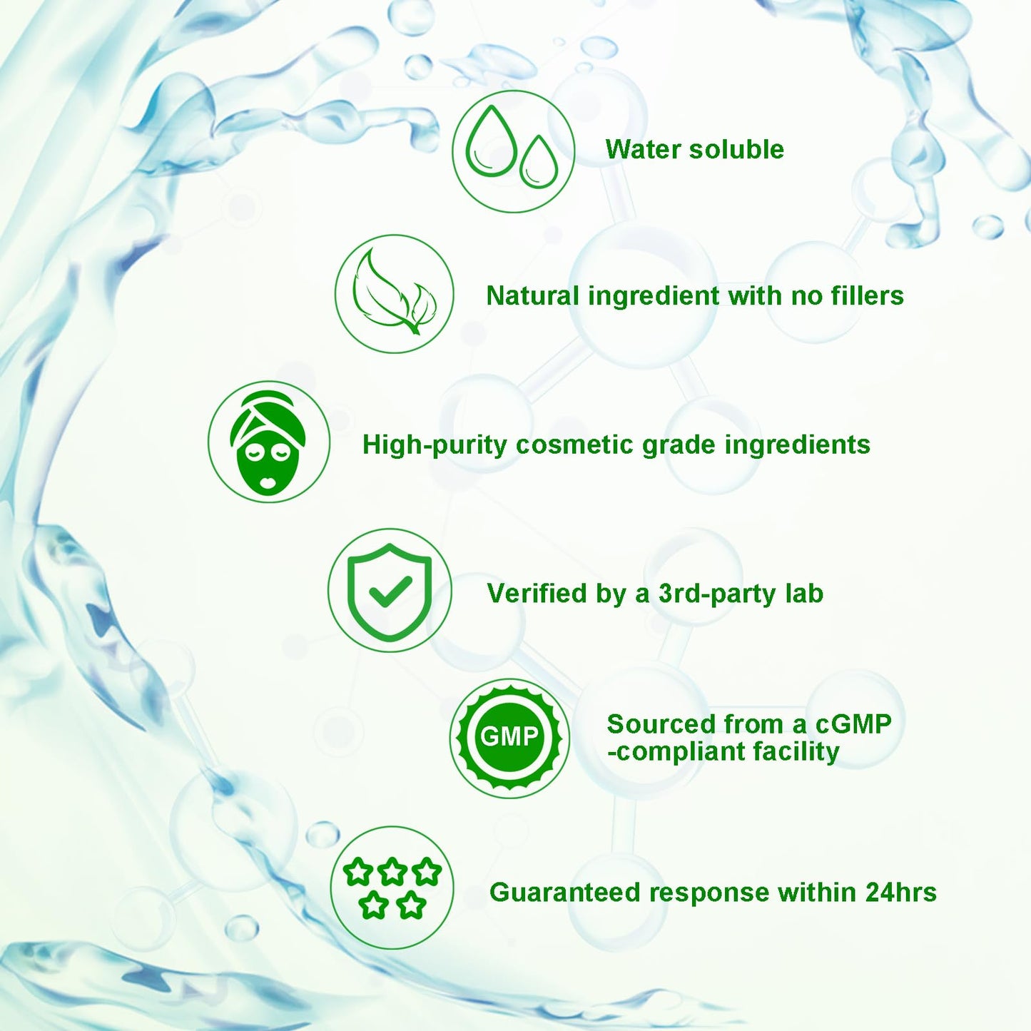 MAYKER Pure Hyaluronic Acid Powder, 1.41 oz | Low Molecular Weight, Cosmetic Grade | For DIY Serums, Creams, Moisturizers | Clear, Watery Texture After Fully Dissolved