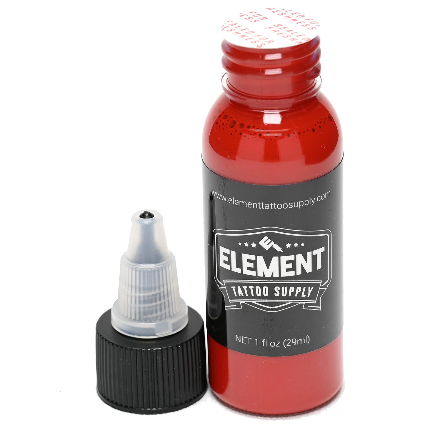 ELEMENT TATTOO SUPPLY - Black and Red Tattoo Ink 1oz Bottle for Color Tattooing and Shading - Permanent - Bright - Solid - Easy to use - Pigment - Pre Disperse - Professional Artist