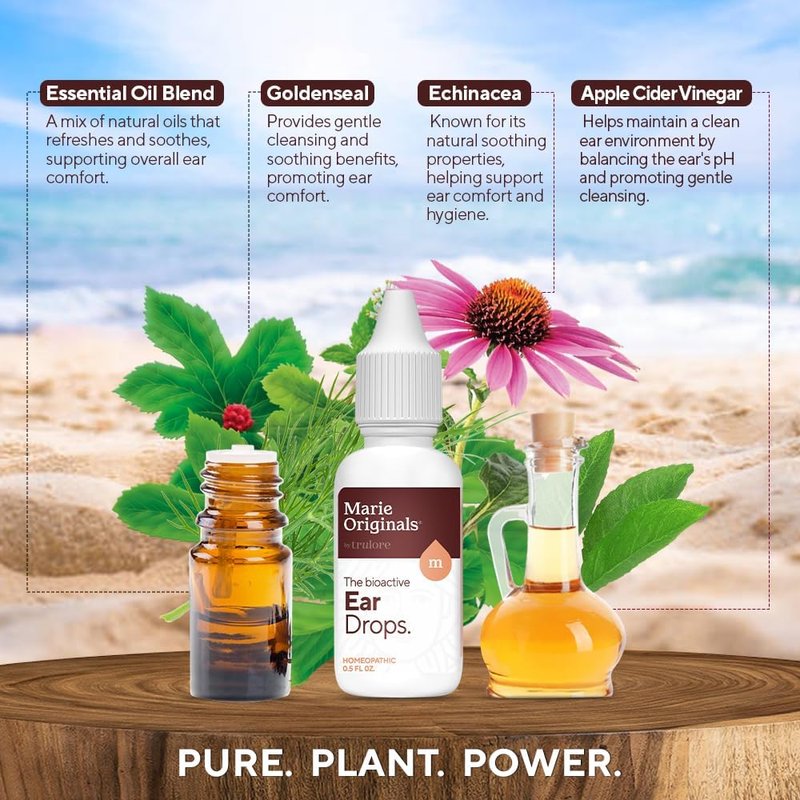 Ear Drops for Clogged Ears | Natural Plant-Based Formula for Adults & Kids | 0.5 FL Oz - 14mL