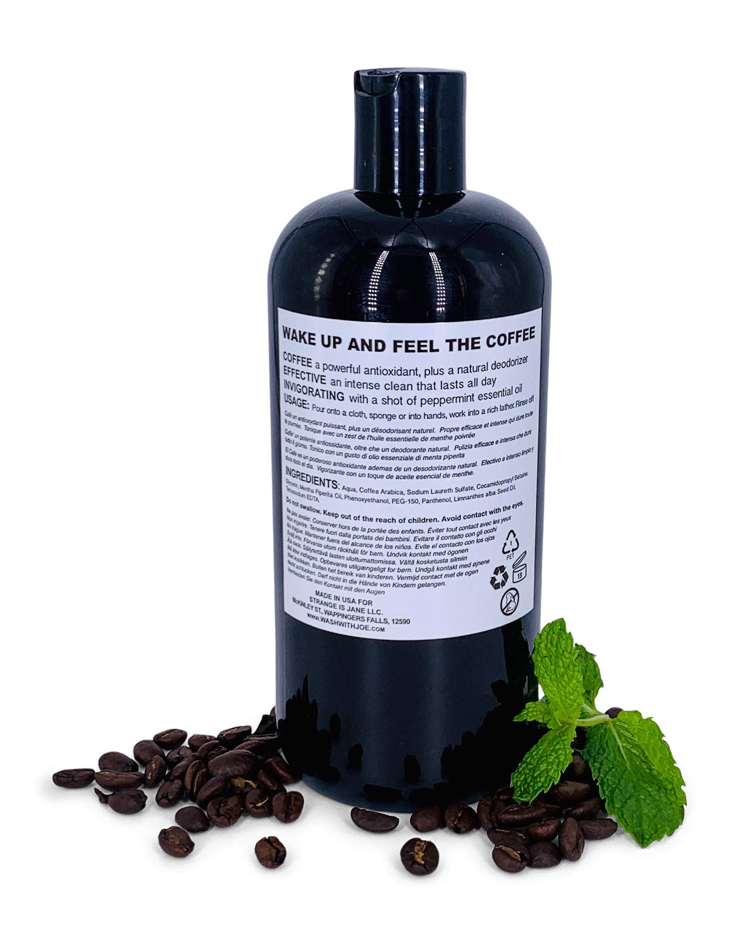 CoffeeMint - Coffee and Peppermint Body Wash for Women & Men - Vegan Body Wash, Paraben Free Body wash, Cruelty Free body Wash, (16 oz) - by Wash with Joe