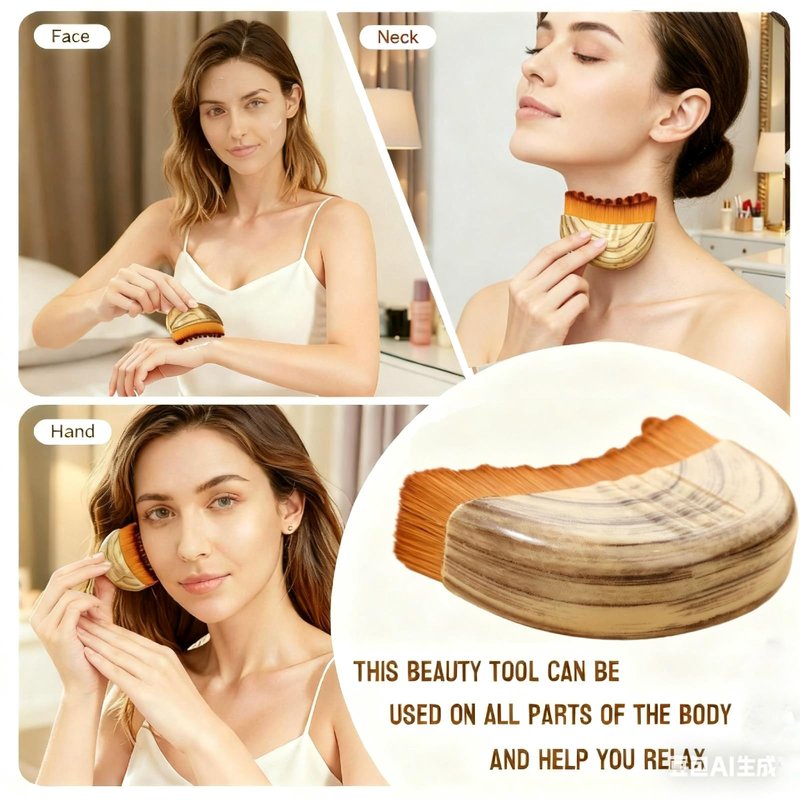 Lymphatic Face Brush with Gua Sha Tool, Lymphatic Contour Face Brush Drainage Massager for Face and Chin & Jawline Sculpting