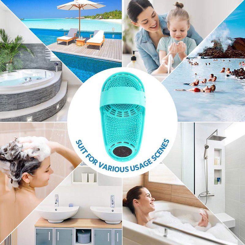 meidong Silicone Shower Foot Scrubber Personal Foot Massage and Cleaning, Non-Slip Foot Scrubber for Men and Women (1PCS Green)