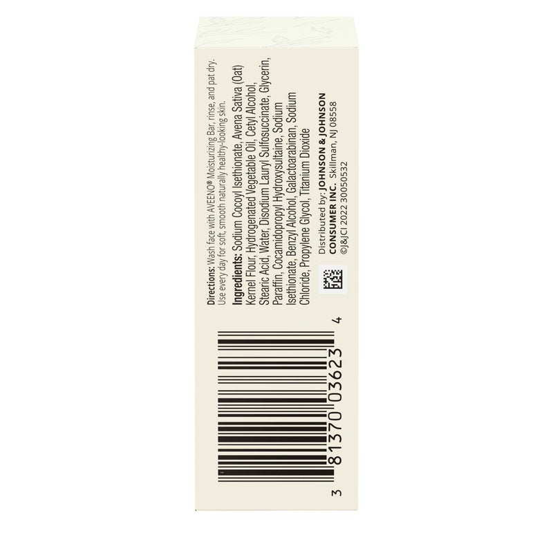 Aveeno Gentle Moisturizing Face Cleansing Bar, Daily Facial Cleanser Bar with Nourishing Oat for Dry Skin, Gently Cleanses & Soothes Skin, Non-Comedogenic & Fragrance-Free, 3.5 oz (Pack Of 8)