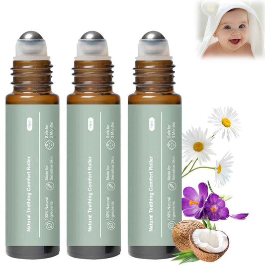 3Pcs Mamas Teether: Baby Teething Oil Roller,Natural Gentle Teething Relief Roller,Teething Roller,Teething Roller All Natural for Baby