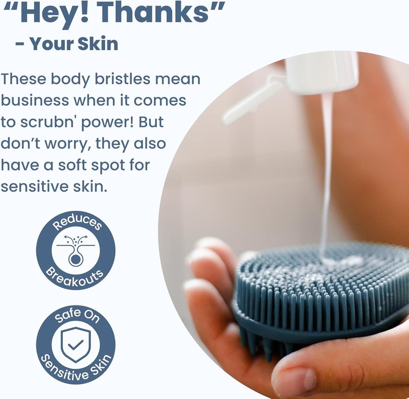 Premium Antimicrobial Scalp and Body Scrubber - Exfoliating Face & Scalp Tool | 2-Pack, Made in The USA