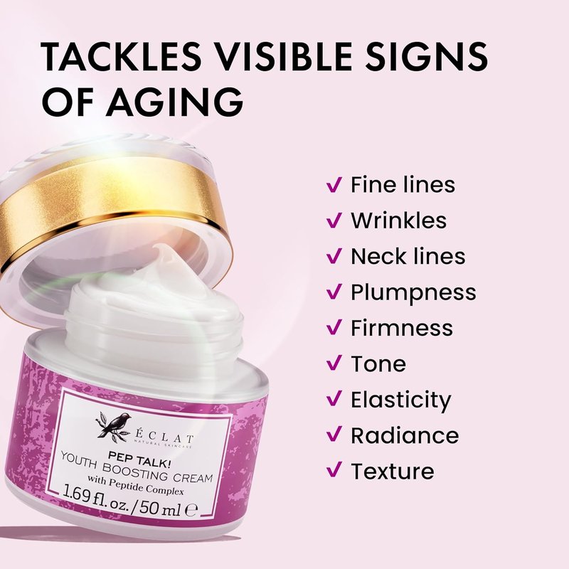 Eclat Skincare Anti-Aging Face Cream - Collagen Peptides & Hyaluronic Acid | 50 ml Moisturizer for Fine Lines & Wrinkles