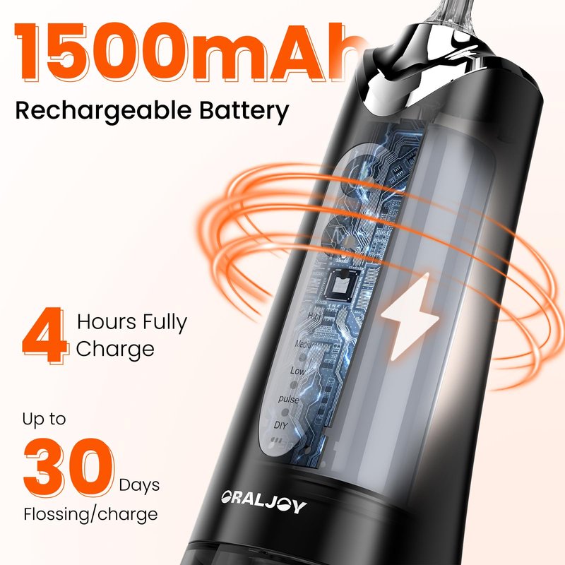 Water Dental Flosser Pick for Teeth: 300ML Portable Oral Irrigator, Rechargeable Travel Irrigation Cleaner Professional Electric Flossing Machine Power Flossers & Irrigator Accessories IPX7 Waterproof