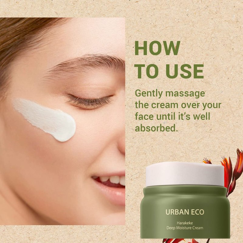 THESAEM Urban Eco Harakeke Deep Moisture Cream 1.69 oz. - Vegan Ultra Moisturizing and Nourishing Day & Night Moisturizer - Firming Healthy Looking Skin - Harakeke Root Extract and Ceramides
