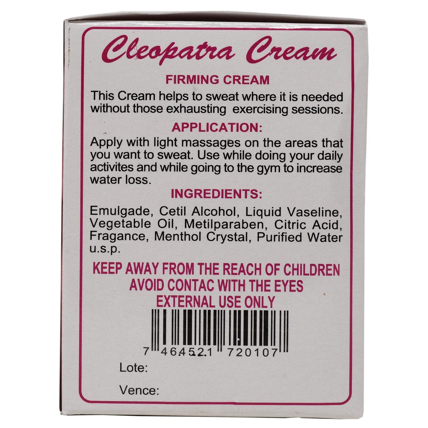 Cleopatra Firming, Revitalizing and Nourishing Cream 8oz Pack of 2