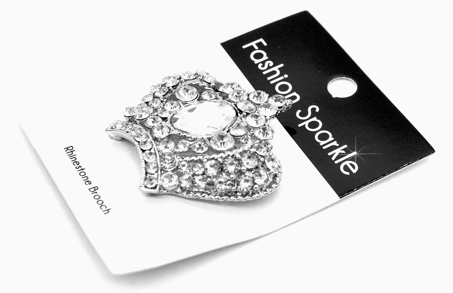 Belagio Enterprises 2 1/2-Inch Crown Rhinestone Brooch | BW-141 Silver