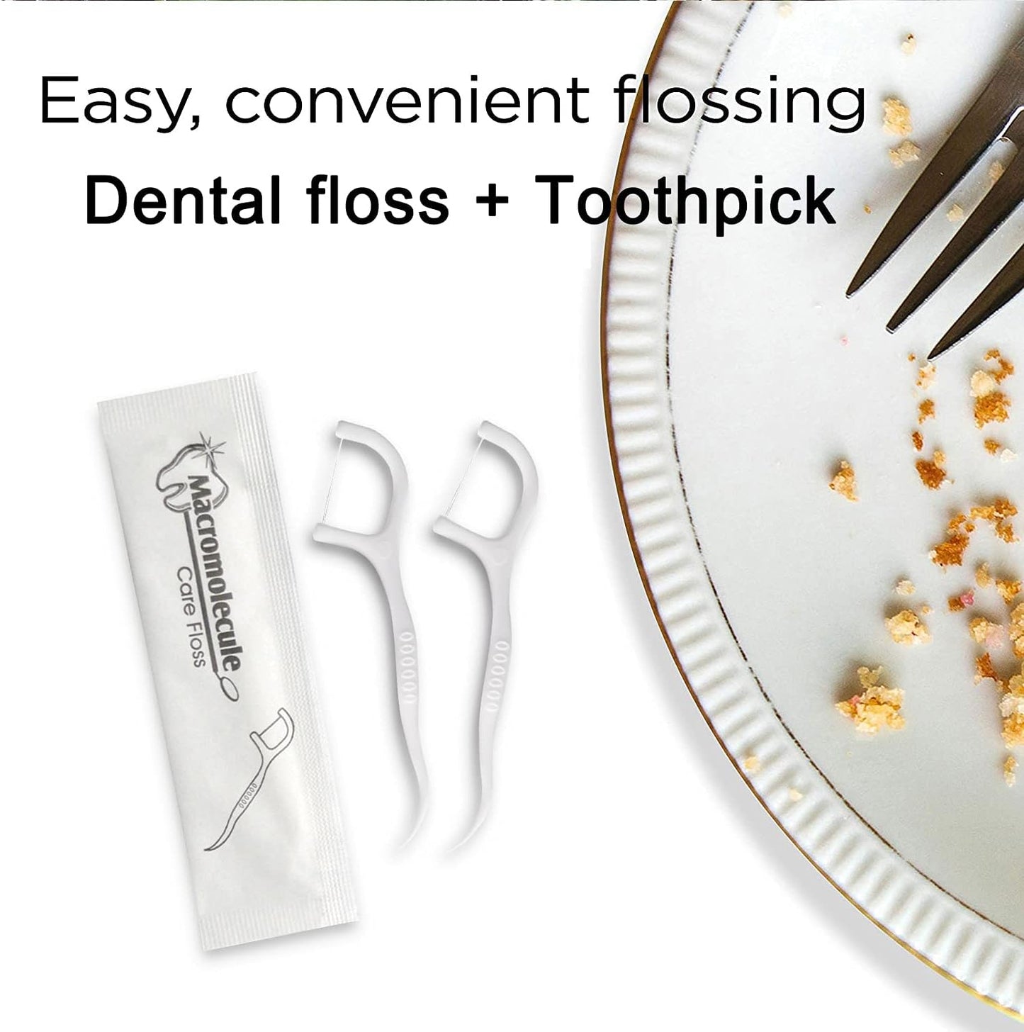 Disposable Toothbrushes & Dental Floss Picks Bundle - 50 Toothbrushes + 150 Floss Picks | Individually Wrapped