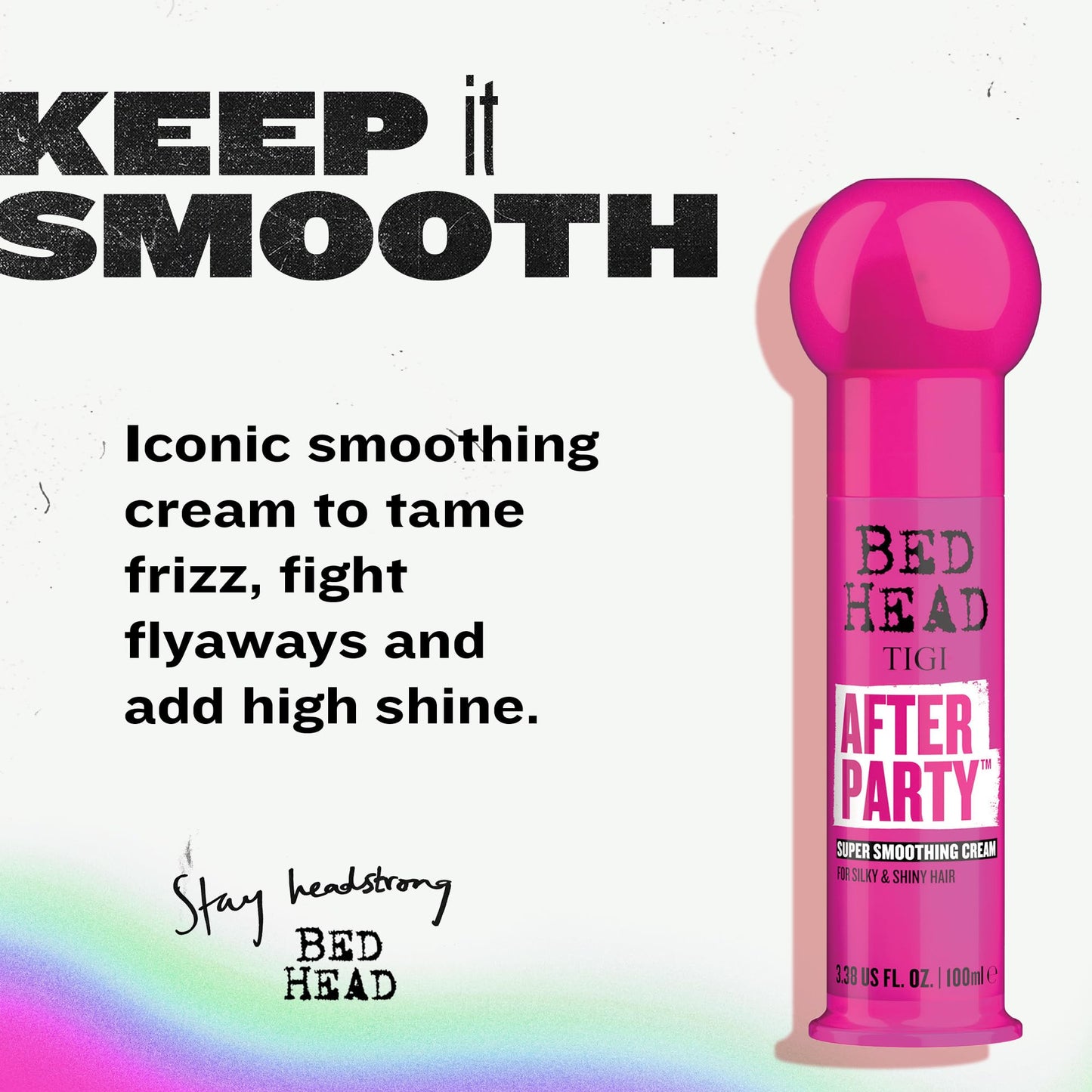 TIGI Bed Head After Party Smoothing Cream 2-Pack – Ultimate Frizz Control Hair Care Products for Smooth, Shiny Hair, Summer Fruit Medley Scent, 3.38 Oz Ea