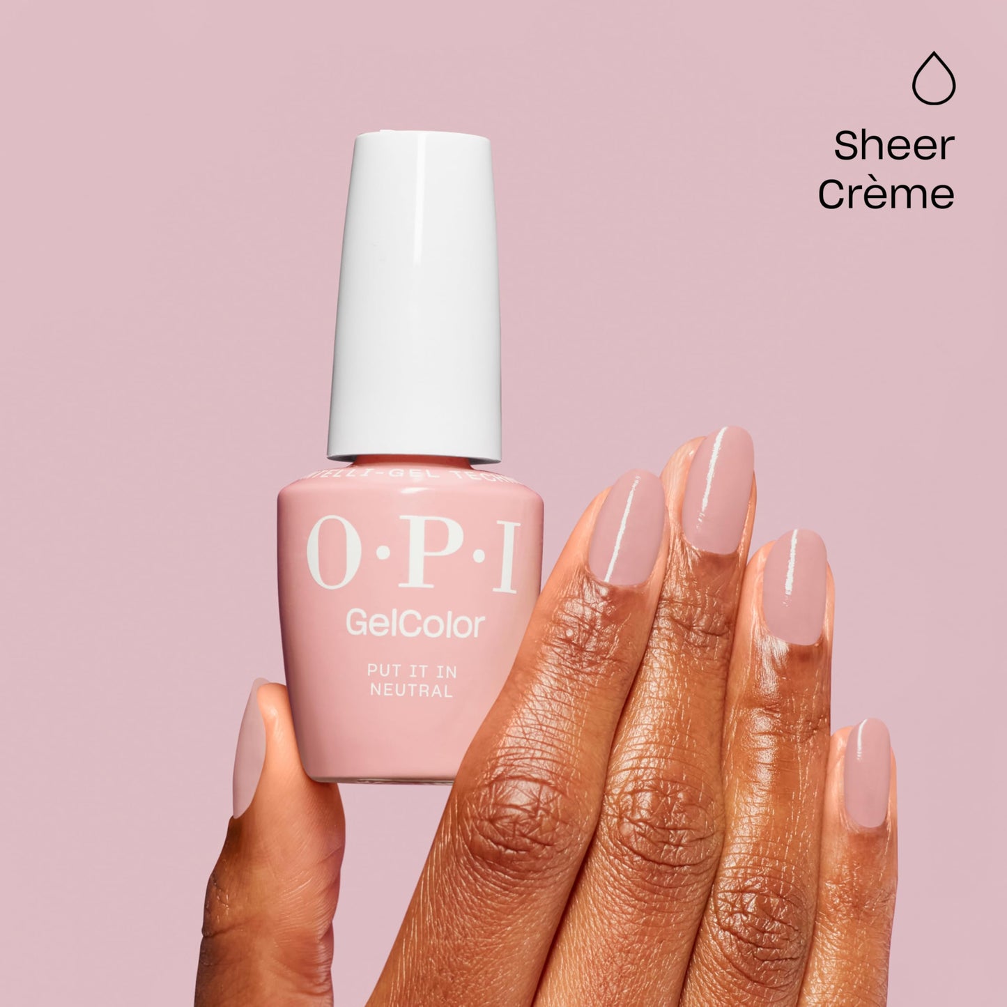 OPI GelColor Put It in Neutral | Sheer Soft Nude Pink Crème LED Cure Gel Nail Polish | Salon-Quality Shine, Long-Lasting Wear | Vegan & HEMA Free | 0.5 Fl Oz