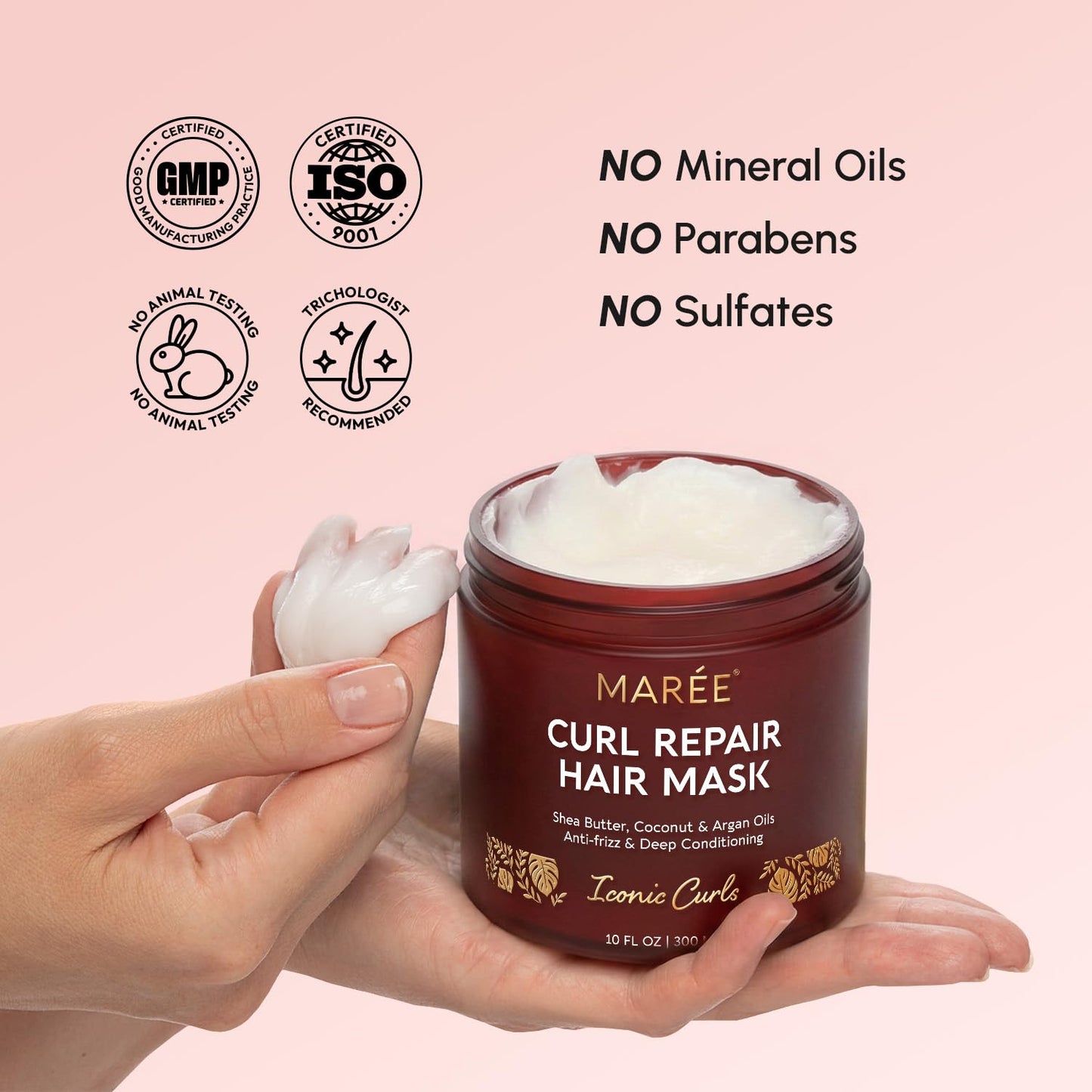 Deep Conditioning Hair Mask for Damaged Hair - Keratin Hydration & Repair | 10 Fl Oz, Beige
