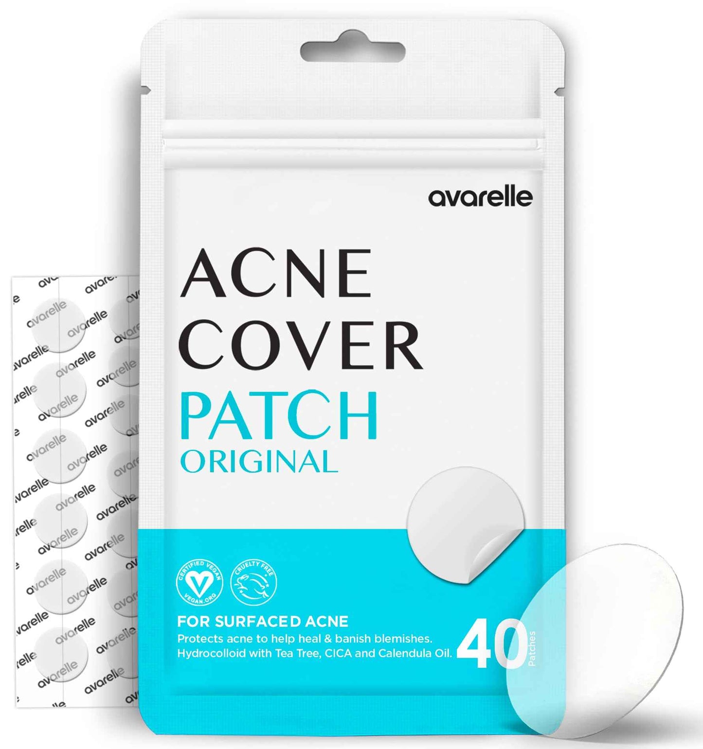 AVARELLE Full Coverage Combo (Nose Ver.) Pimple Patches | Hydrocolloid Acne Patches for Blemishes and Zit for Face, Vegan, Cruelty Free