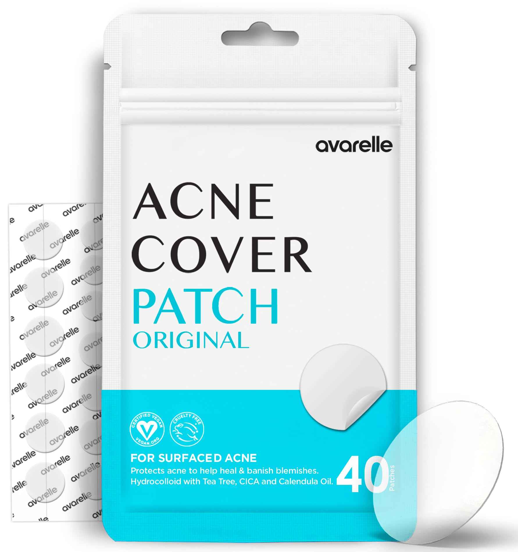 AVARELLE Full Coverage Combo (Nose Ver.) Pimple Patches | Hydrocolloid Acne Patches for Blemishes and Zit for Face, Vegan, Cruelty Free