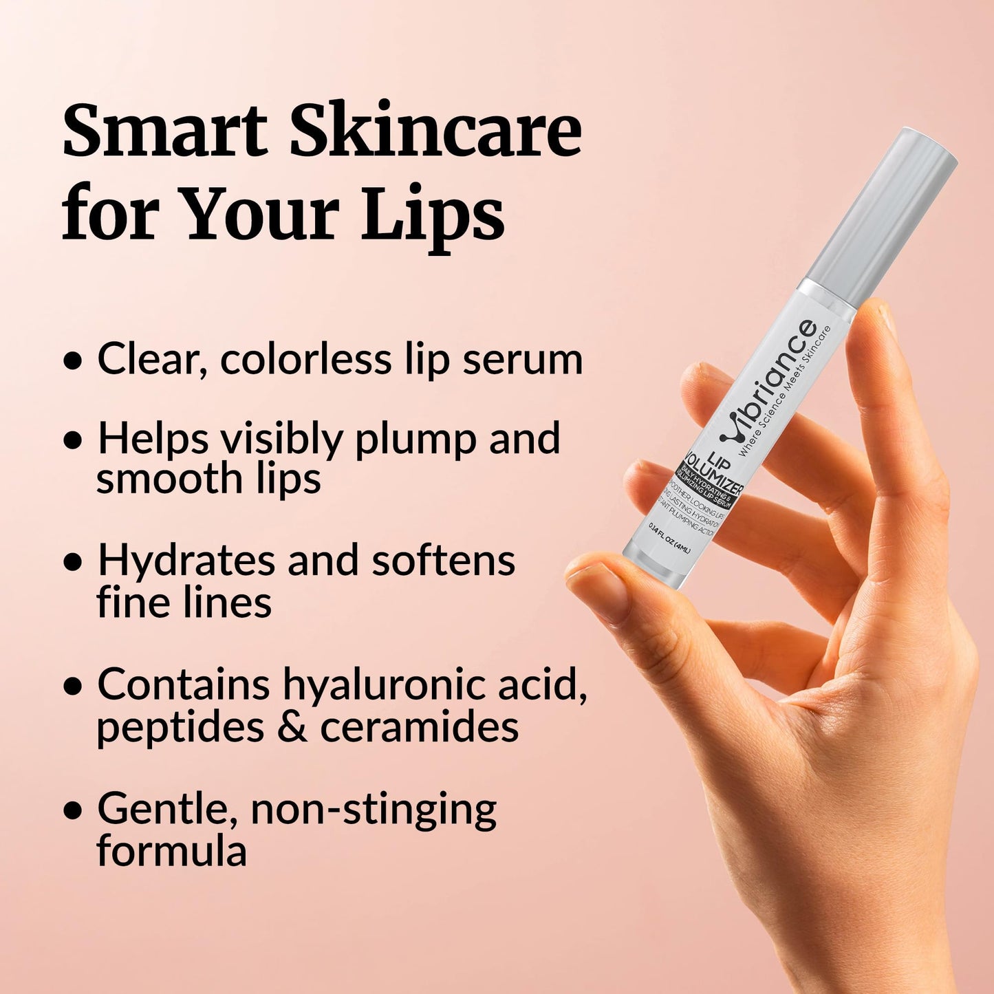 Vibriance Hydrating Lip Volumizer - Plumping Gloss with Hyaluronic Acid - Plumper Smooths Lines and Wrinkles, 0.14 fl oz