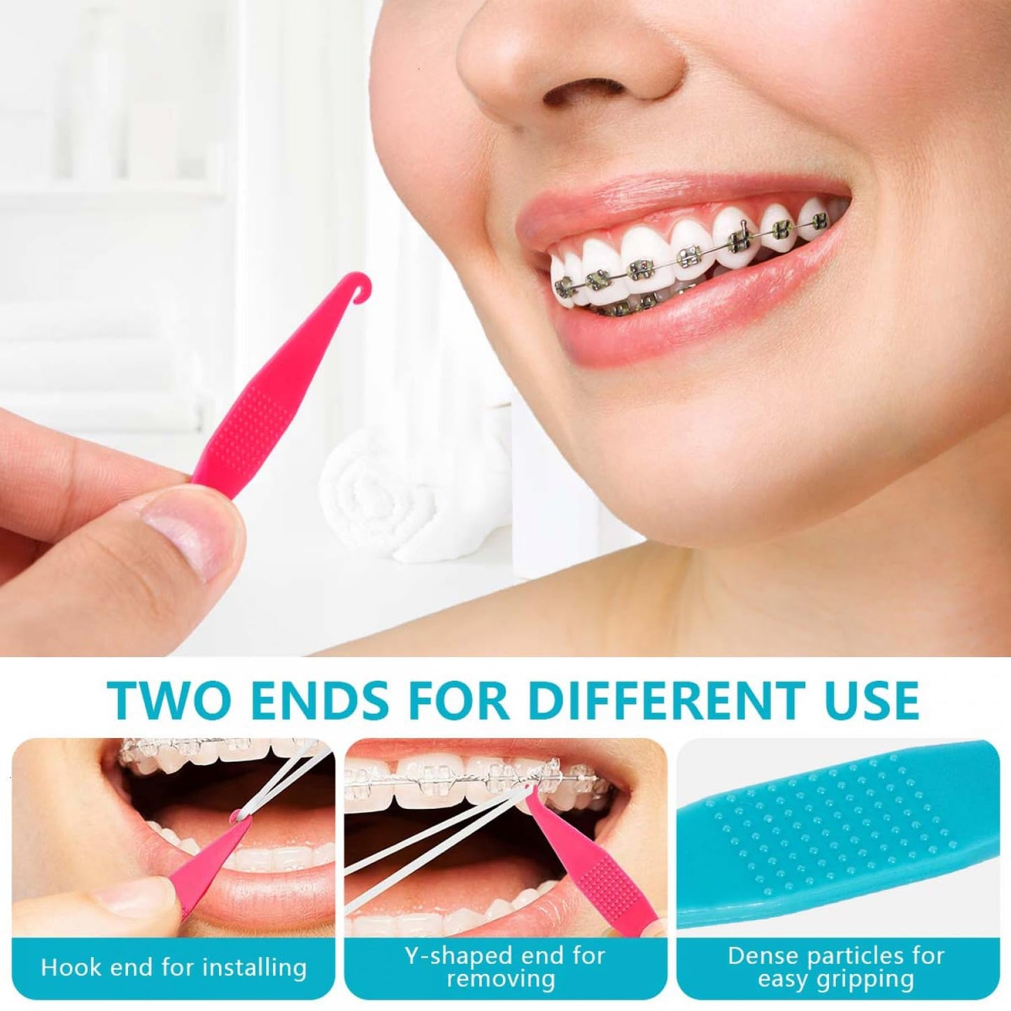 SenseYo Colorful Dental Elastic Braces Rubber Bands - 200 Pcs Orthodontic Tool | Pack of 2