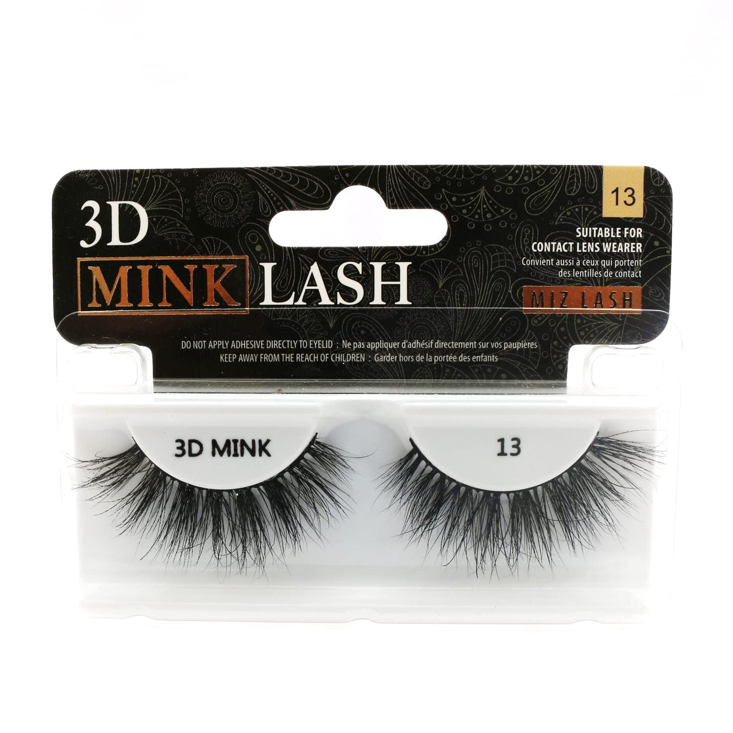 MIZLASH 3D Mink Eyelashes 100% Real Fur Cruelty Free Strips False Lashes for Women Reusable Soft Thick Curl Dramatic Fluffy Natural Look Handmade Lash Fashion Fake Eyelash Extensions, 6 Pair Pack (#13)