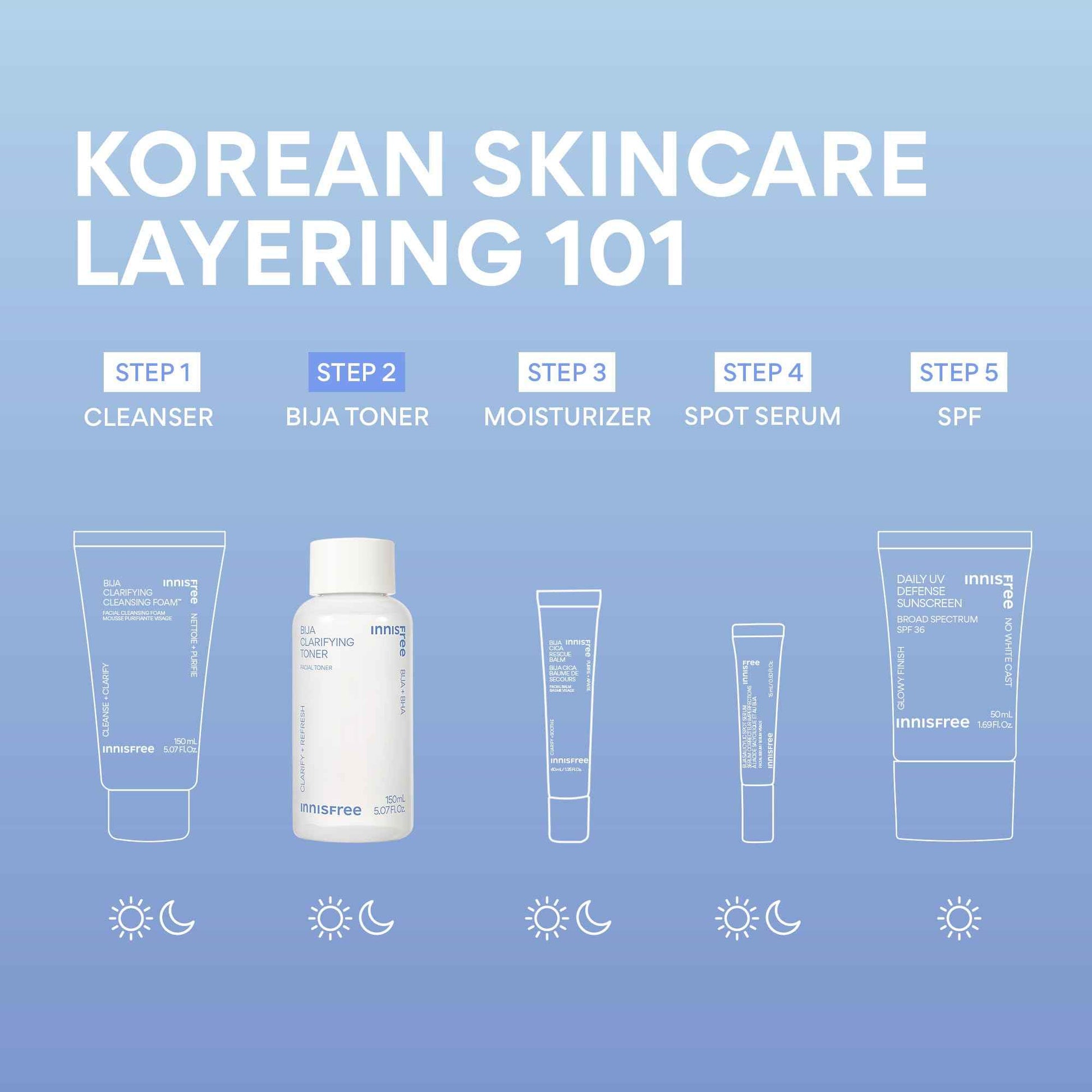 innisfree Bija Toner with Salicylic Acid, Korean Skincare for Pore Care, Smoothing, Clarifying, Oil Control