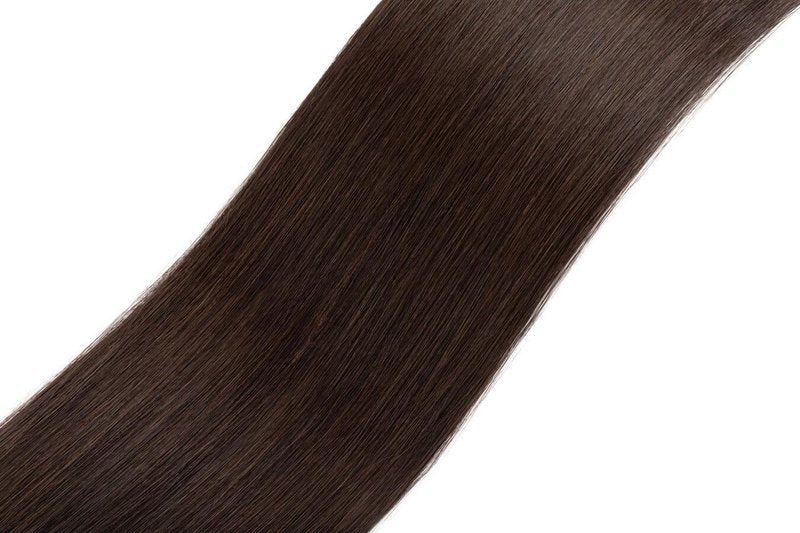 Remy Hair Extensions - Clip-In Human Hair Extensions in Nut Brown | 16 Inch, Straight, 125g, 7 Pieces