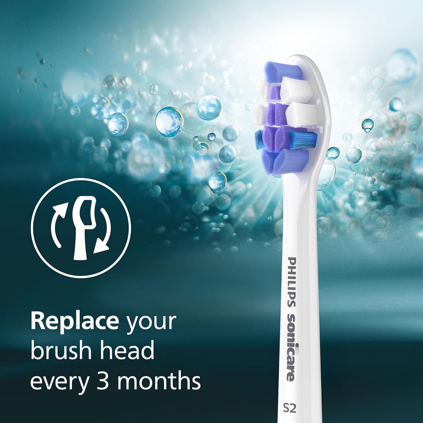 Philips Sonicare S2 Sensitive Toothbrush Heads - Genuine Electric Replacement, White | 2 Pack, HX6052/77