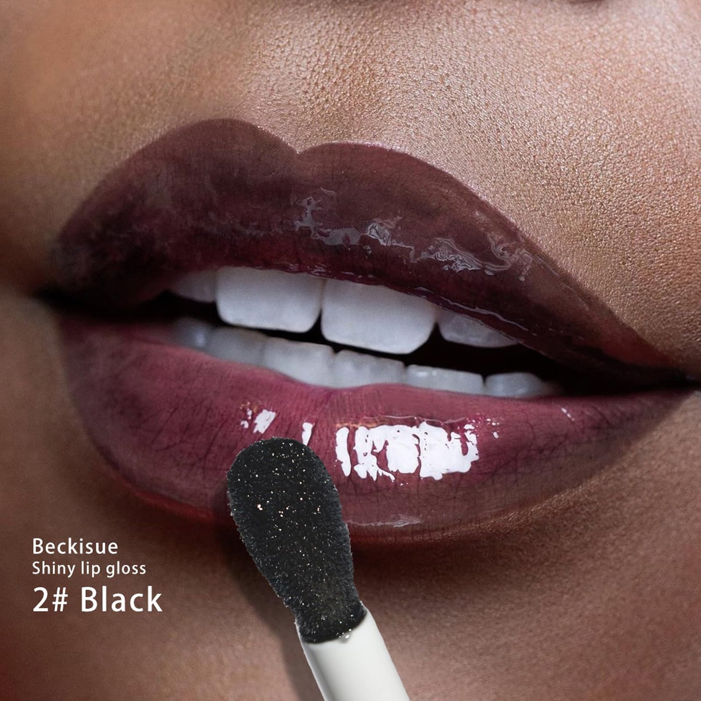 LuckNest Translucent Black Lip Gloss, Clear/Cherry/Sugar Lip Oil, Plumping Hydrating Mirror Highlight Gloss - Moisturizing Long Lasting & Non-Sticky Vegan Makeup (3Pcs)
