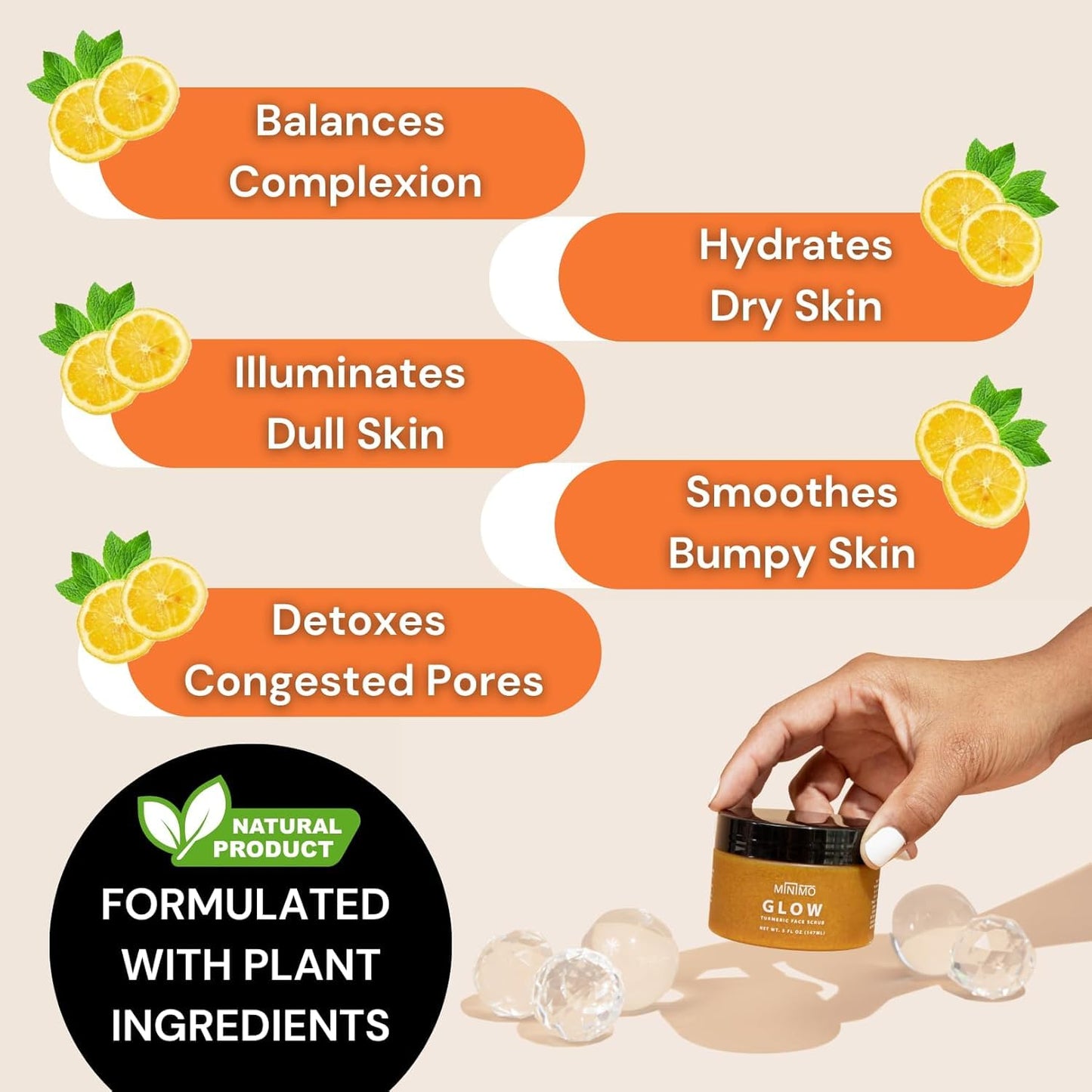 Minimo Glow Lemon Cake Skin Brightening Face Scrub for Dark Spots