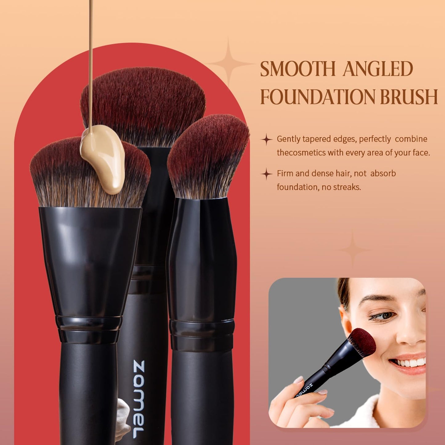 ZAMEL 26Pcs Black labeled Makeup Brushes Set Professional,Full Face ULTRA SOFT Hair Makeup Brush Set Contains large powder Foundation Ultimate Blending Make up Brush set Blush Concealers Eyeshadow