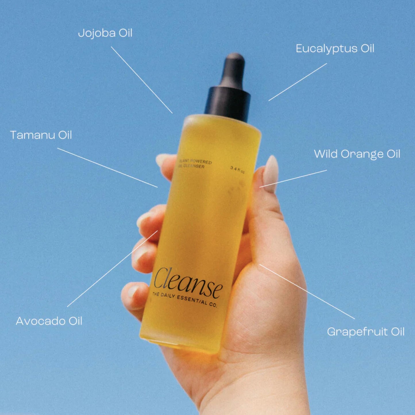 The Daily Essential Co. Jojoba Oil Facial Cleansing Oil, Makeup Remover for Sensitive, Oil Cleanser for Face, Blackhead Removal, Premium Skin care, Hydrating (Cleanser)