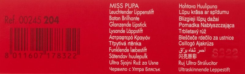 Pupa Milano Ultra Brilliant Lipstick - 204 Jezebel | Long-Lasting Color, 0.071 oz