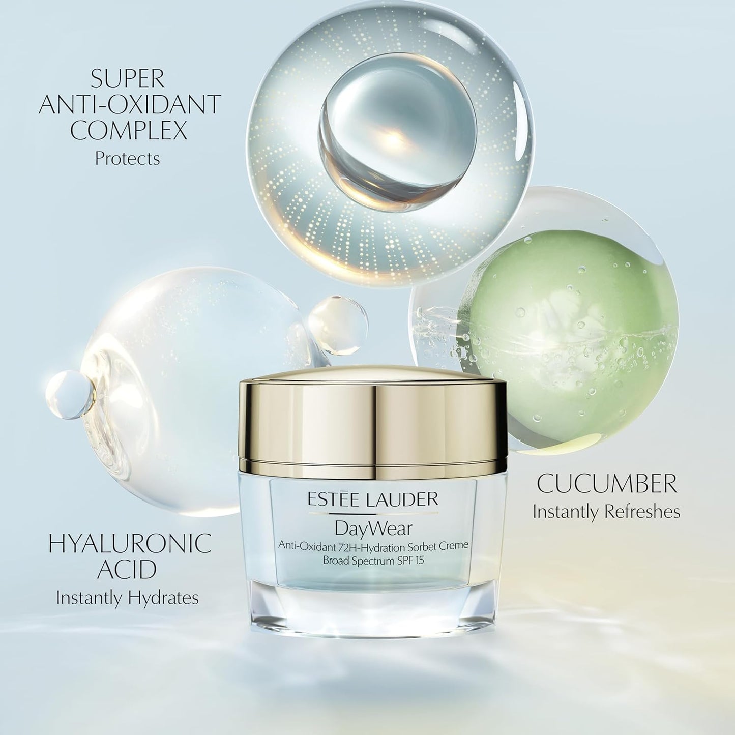 Estée Lauder DayWear Sorbet Cream - 72H Hydration & SPF 15 | Oil-Free Face Moisturizer, 1.7 Oz