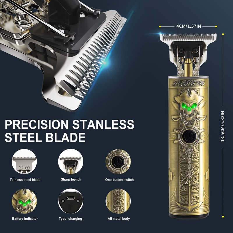 FADEKING Beard Trimmer for Men, Mes Hair Trimmer T-Blade Trimmer Cordless Rechargeable Edgers Clippers Haircut & Grooming Kit with Travel Storage Case