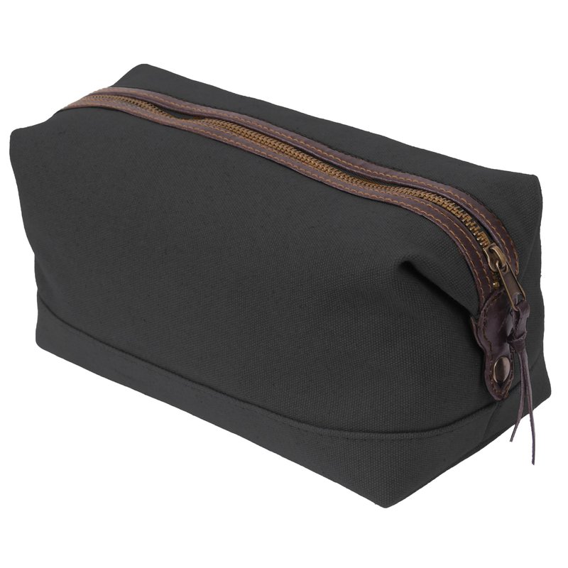 Rothco Canvas & Leather Travel Kit – Compact Vintage Toiletry Bag Dopp Kit Pouch