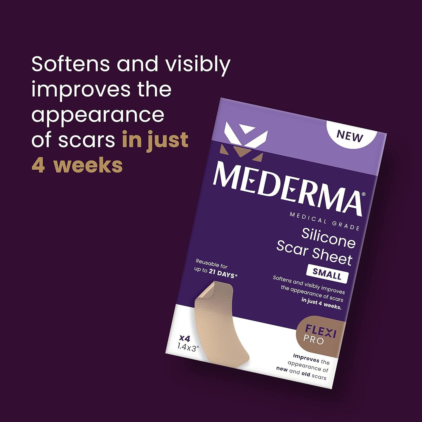 Mederma Scar Cream Plus SPF 30 - Silicone Scar Sheets for Old & New Scars | 0.7oz, 4 Count