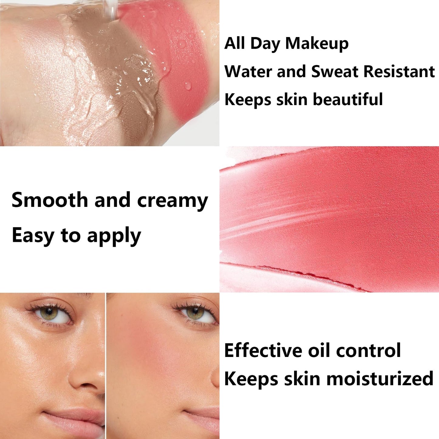 3Pcs Cream Contour Stick Makeup Kit, Shades with Highlighter, Blush and Bronzer Contour Stick for Sculpt the Cheeks, Long Lasting, Waterproof, Matte & Dewy Finish (LIGHT MEDIUM(2+5+6))