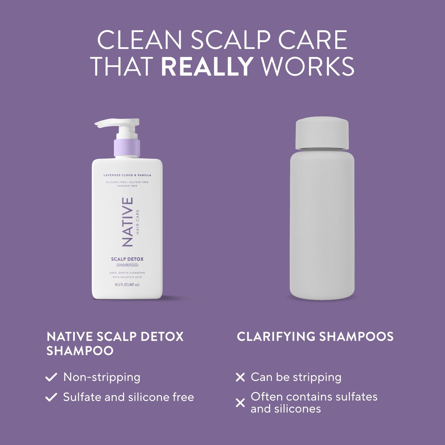 Native Scalp Detox Shampoo Lavender Cloud & Vanilla 16.5 fl Oz.