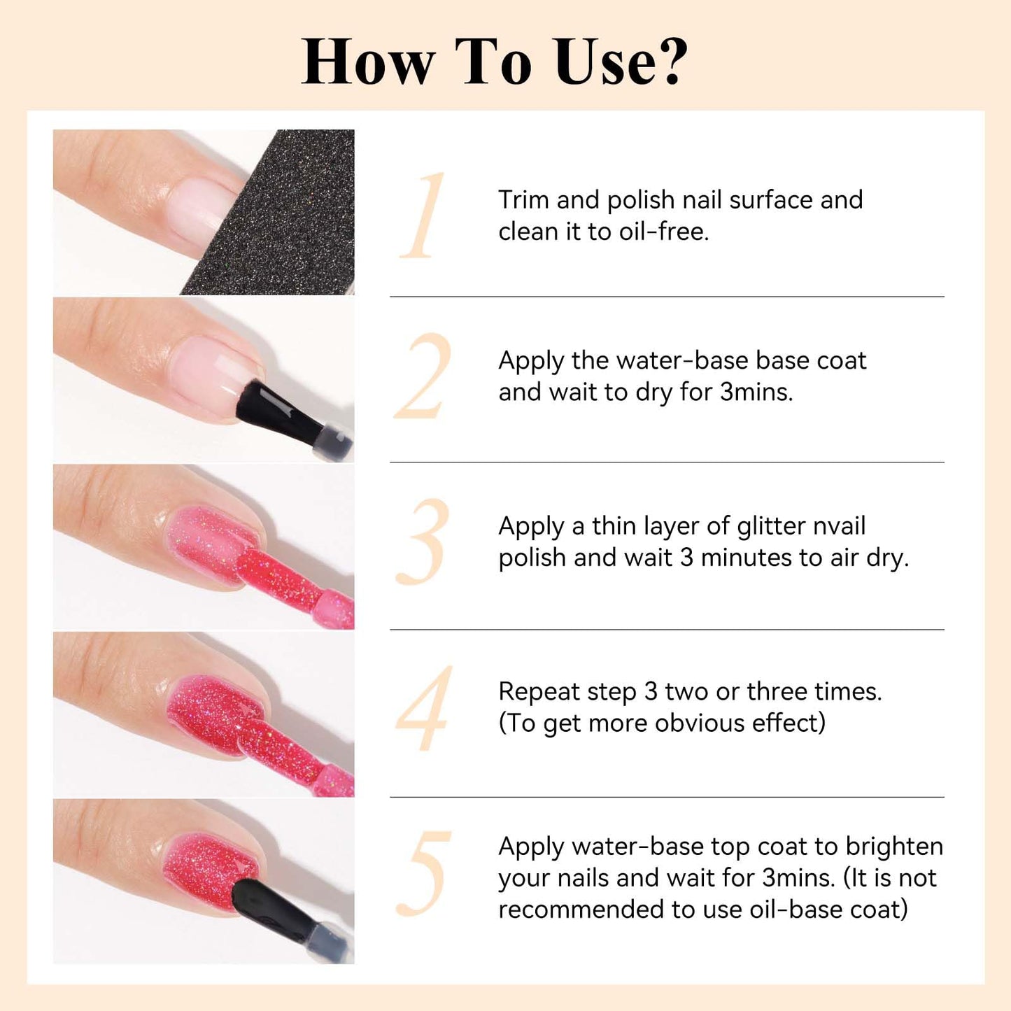 Bevimee Glitter Nail Polish 12ML Quick Dry Shimmer Holographic Long Lasting Nails Iridescent Fingernail Polish Reflective Nail Lacquer Sparkle Color for Beginner-1PC