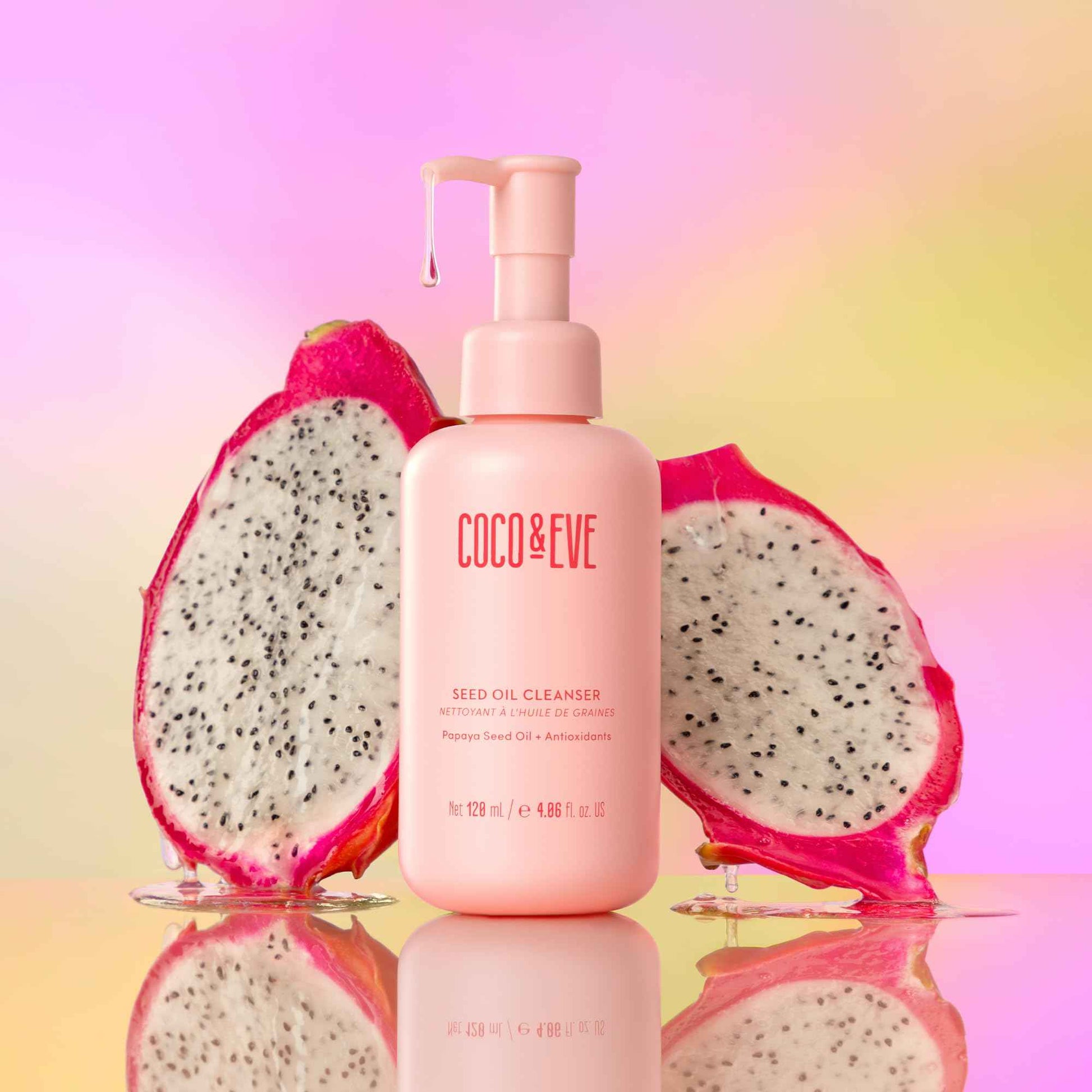 Coco & Eve Seed Oil Cleanser. Gentle Makeup Remover, Cleansing to Dissolve SPF, Impurities. Papaya Seed Oil, Dragon Fruit, Antioxidants, Vitamin E for Nourished, Radiant, Glowy Skin (4.06 fl oz)