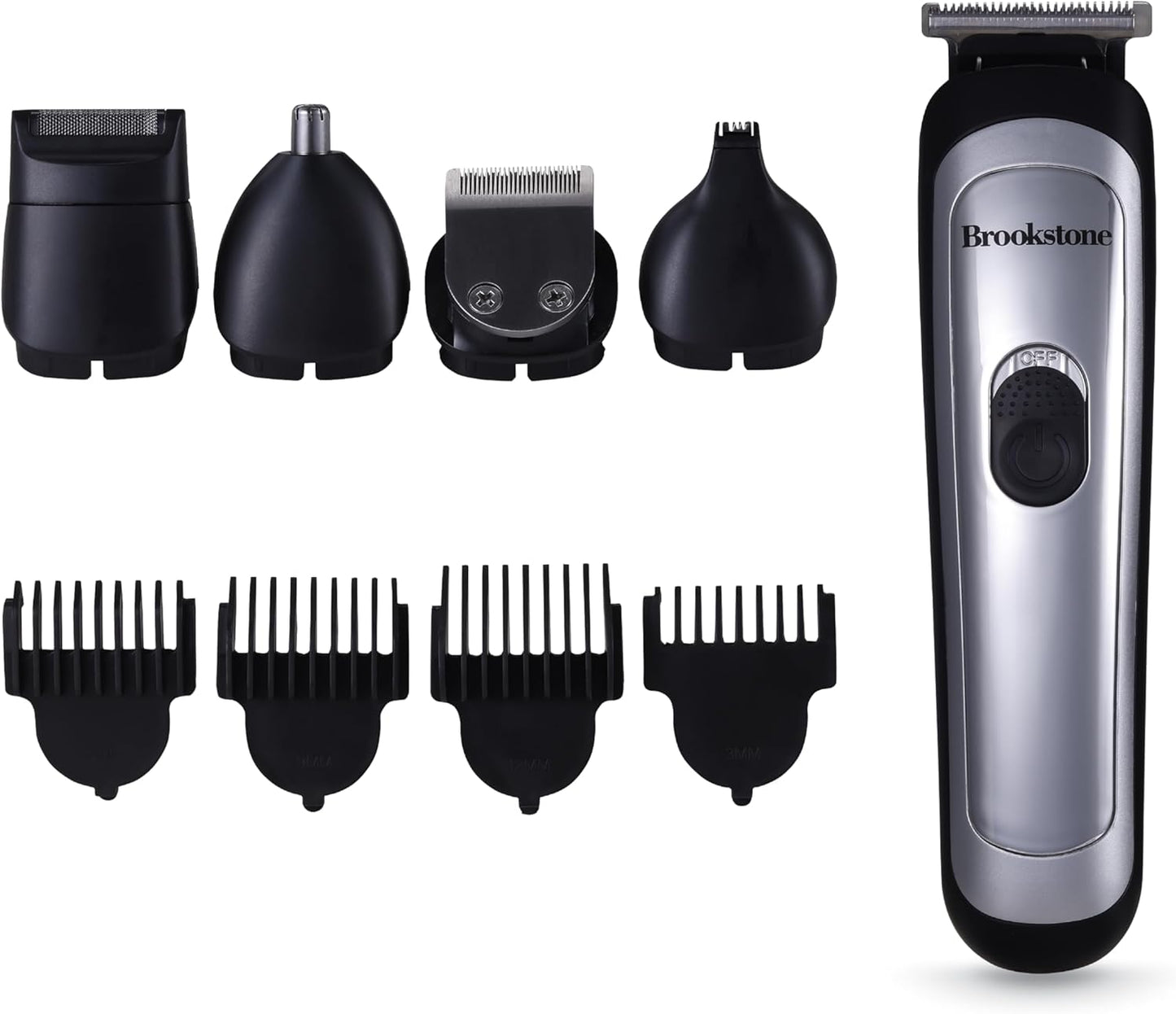 Brookstone Hair & Beard Trimmer Kit - Precision Grooming with Adjustable Combs & Accessories | 14-Piece Set